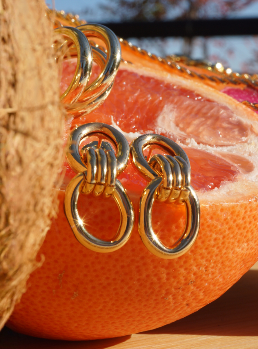 LEMMAR Nudo Earrings gold filled – close-up product shot